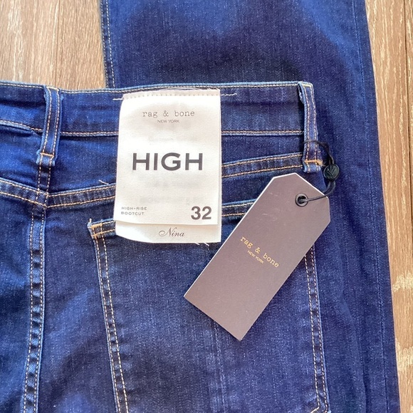 Rag & bone high rise bootcut Jeans New with tags Size 32 - Picture 6 of 11